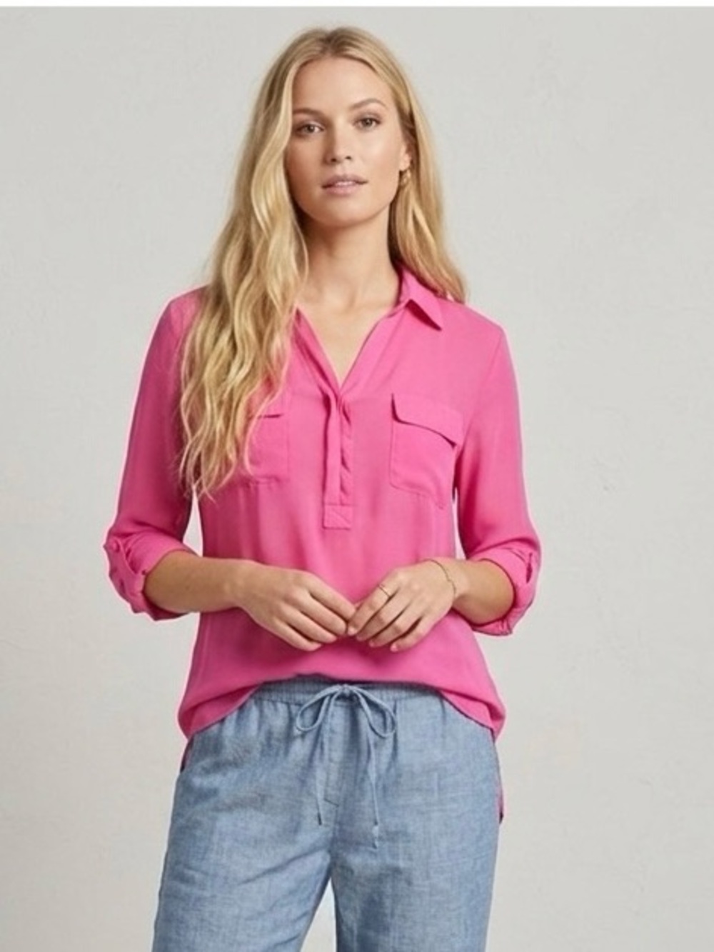 Splendid Hot Pink Long Sleeve Shirt